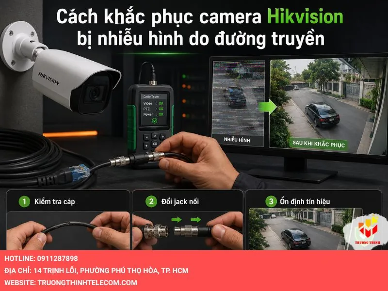 Cách khắc phục camera Hikvision bị nhiễu hình do đường truyền