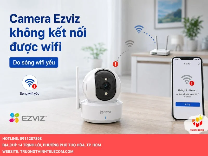 Camera Ezviz không kết nối được wifi do sóng wifi yếu