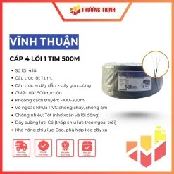 Cáp viễn thông Vĩnh Thịnh 4 lõi 1 tim 500m