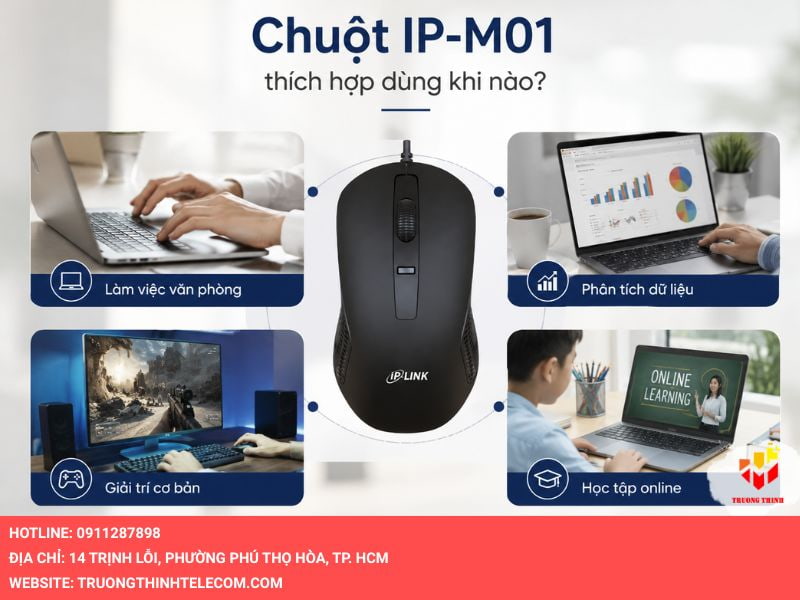 Chuột IP-M01 thích hợp dùng khi nào?