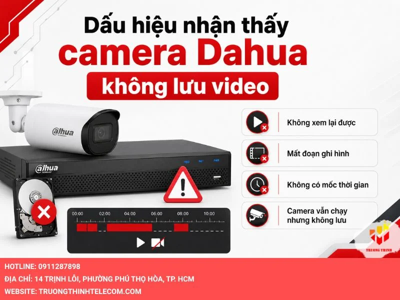Dấu hiệu nhận thấy camera Dahua không lưu video