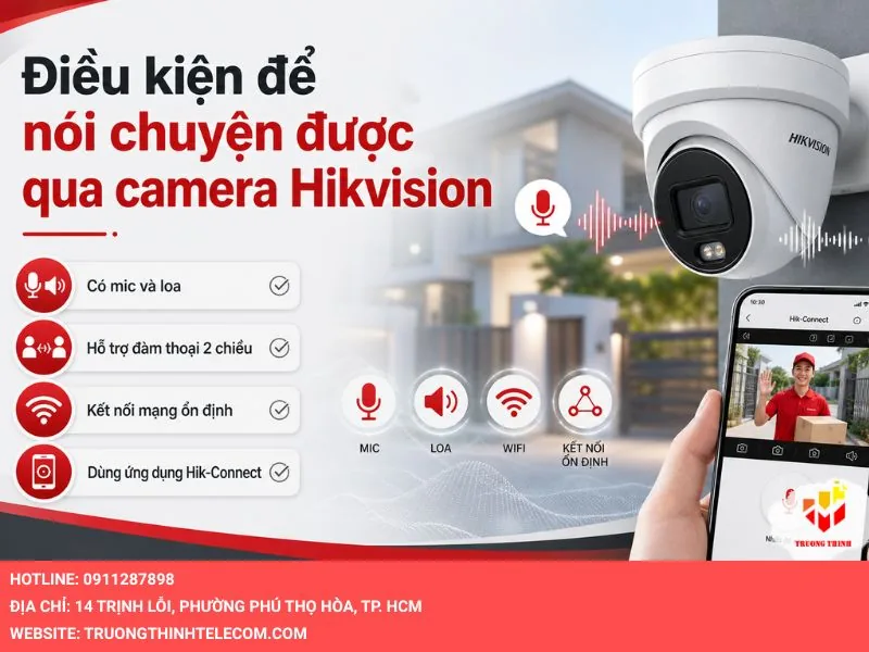 Điều kiện để nói chuyện được qua camera Hikvision