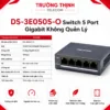 Switch 5 port gigabit ethernet (10/100/1000 mbps) Hikvision DS-3E0505-O