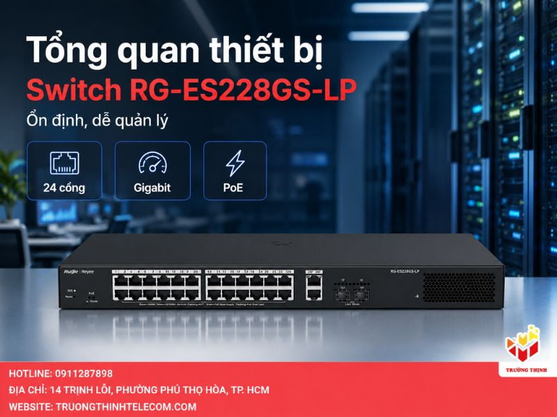 Giới thiệu tổng quan về thiết bị Switch RG-ES228GS-LP