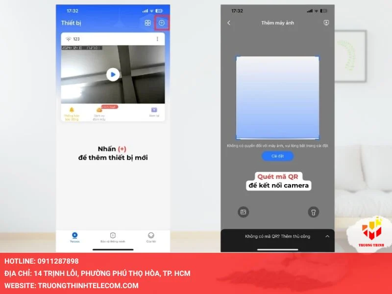 Nhấn vào dấu + ở góc phải màn hình