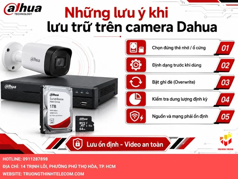 Những lưu ý khi lưu trữ trên camera Dahua
