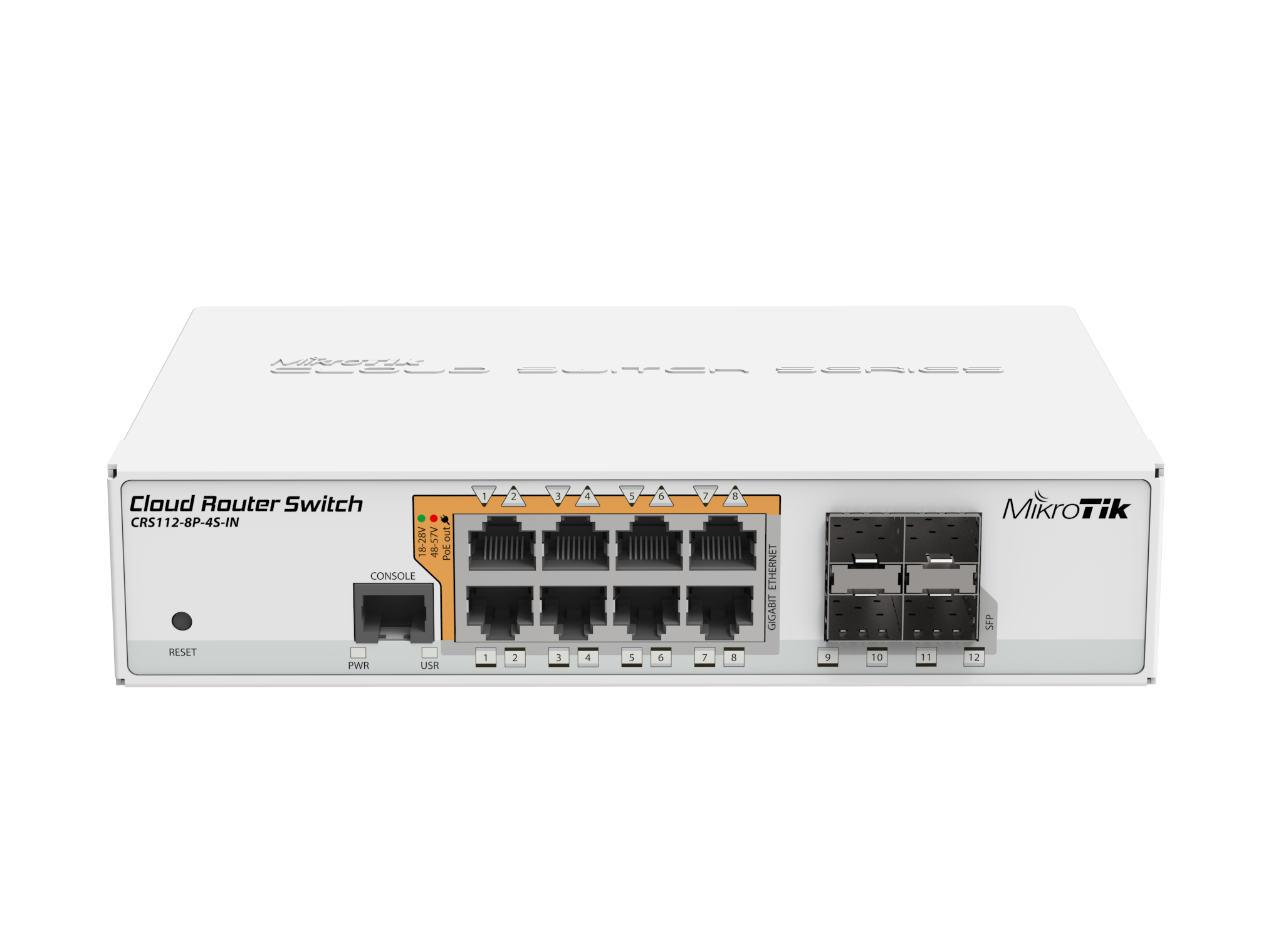 Switch PoE MikroTik CRS112-8P-4S-IN 8 cổng Gigabit, 4 SFP