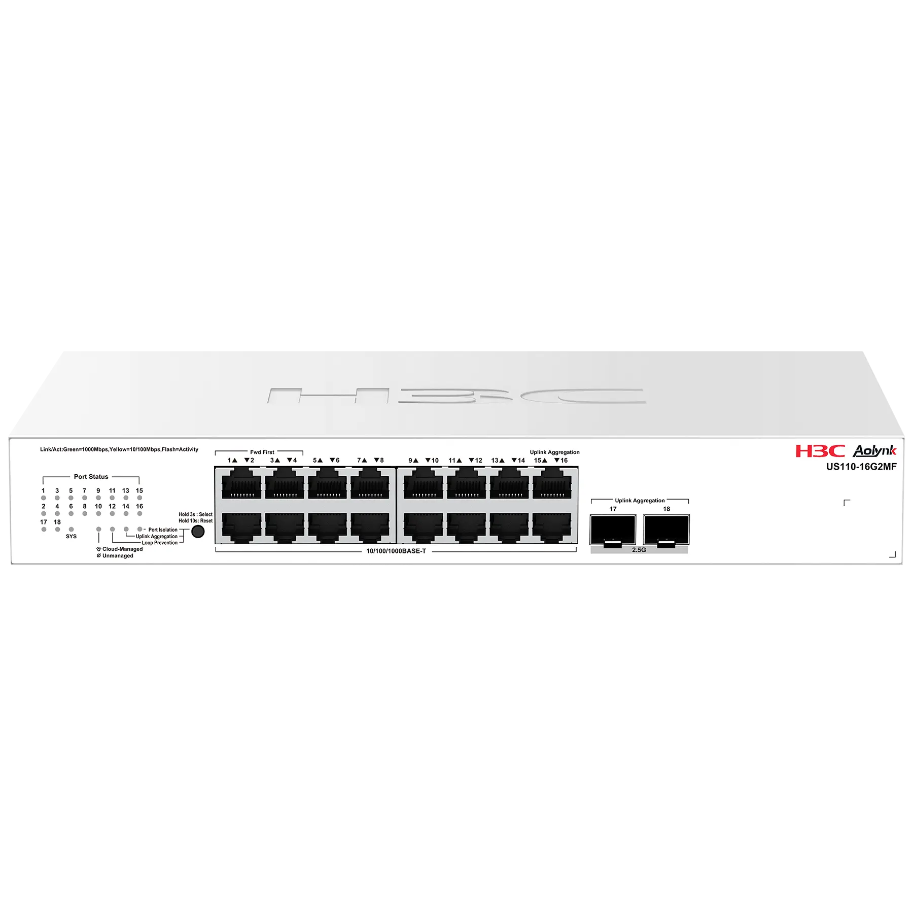 AOLYNK US110-16G2MF - Switch Cloud Managed (no web managed)