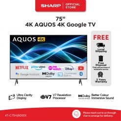 Tivi Sharp 75 inch 4K Google TV 4T-C75HJ6000X Ultra Clarity Display