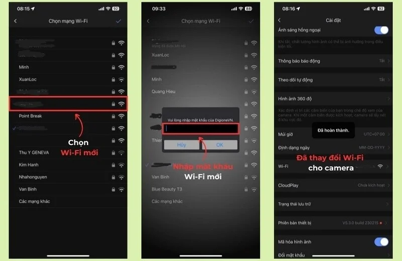 Cách đổi wifi Ezviz trực tiếp trên ứng dụng EZVIZ