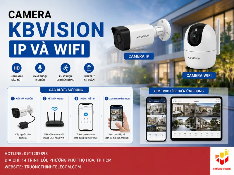 Camera KBVision IP và Wifi: Nên chọn loại nào cho gia đình, cửa hàng và văn phòng?