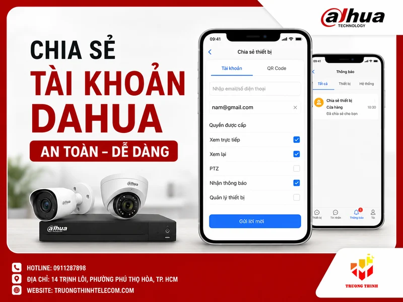 Chia sẻ tài khoản Dahua