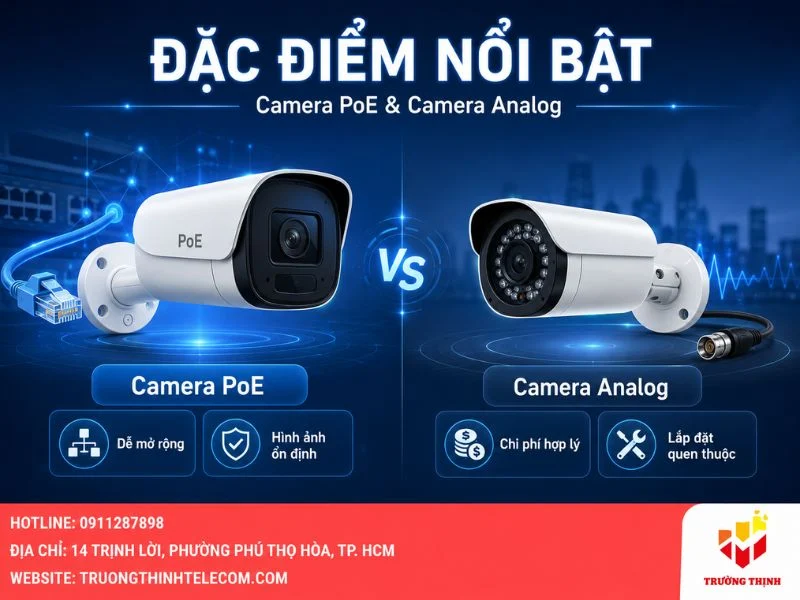 Đặc điểm nổi bật của Camera PoE và camera Analog