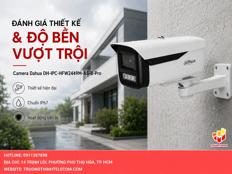 Đánh giá thiết kế và độ bền vượt trội của Camera Dahua DH-IPC-HFW2449M-AS-B-Pro