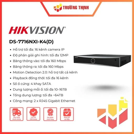 Đầu ghi hình IP NVR 16 kênh Hikvision DS-7716NXI-K4(D)