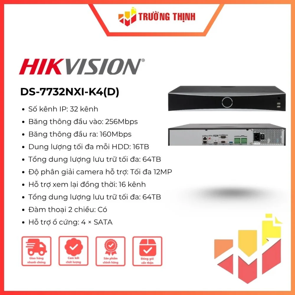 Đầu ghi hình IP NVR 32 kênh Hikvision DS-7732NXI-K4(D)
