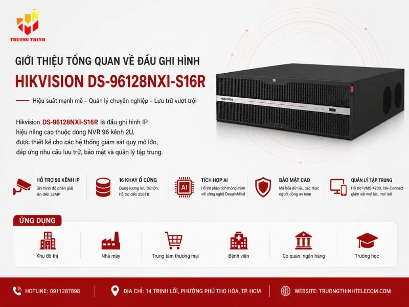 Giới thiệu tổng quan về đầu ghi hình Hikvision DS-96128NXI-S16R