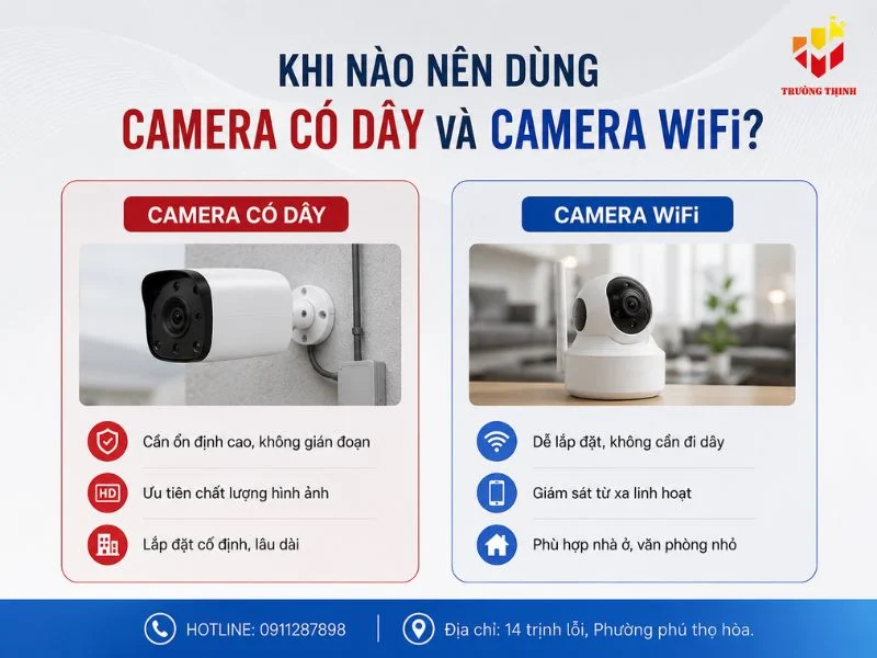 Khi nào nên dùng Camera có dây và camera WiFi?