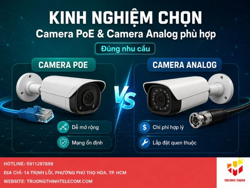 Kinh nghiệm chọn Camera PoE và camera Analog phù hợp