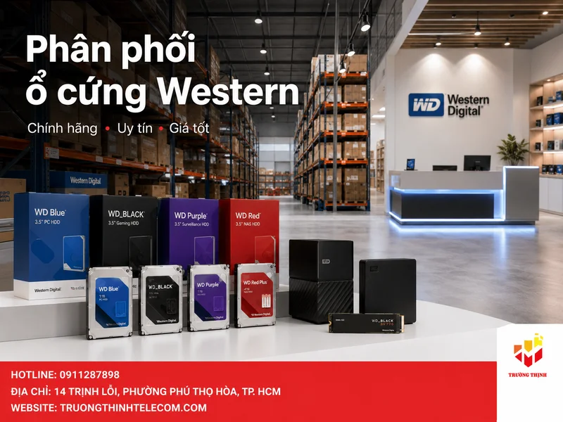 Phân phối ổ cứng Western chính hãng: Đầy đủ dòng Blue, Purple, Red, Black Giá Sỉ