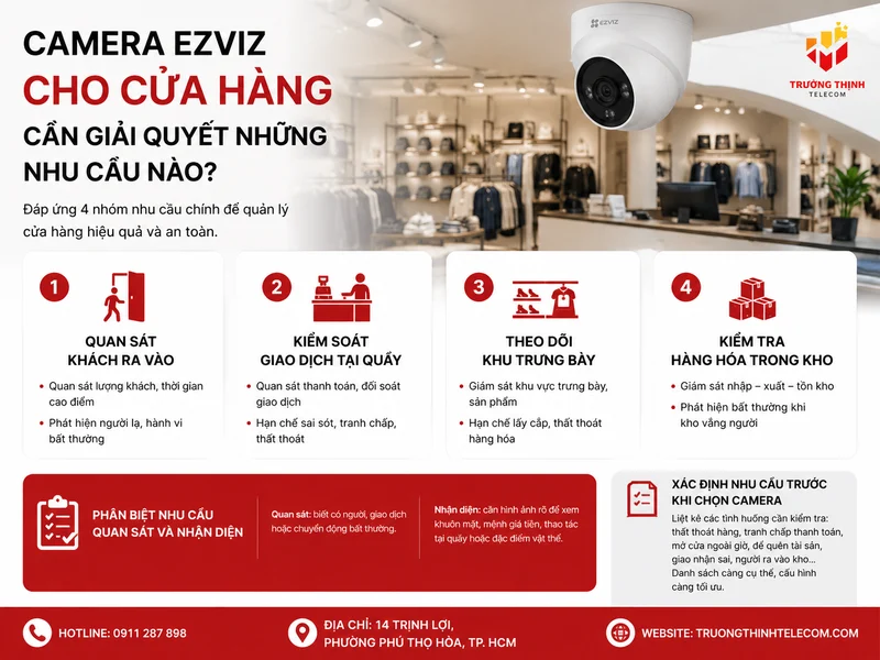 Camera Ezviz cho cửa hàng cần giải quyết những nhu cầu nào?