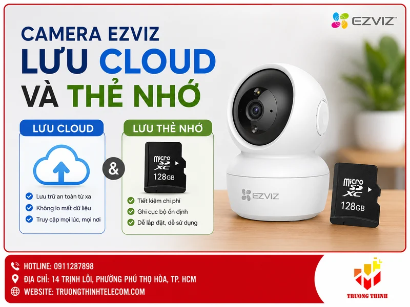 Camera Ezviz lưu cloud và thẻ nhớ