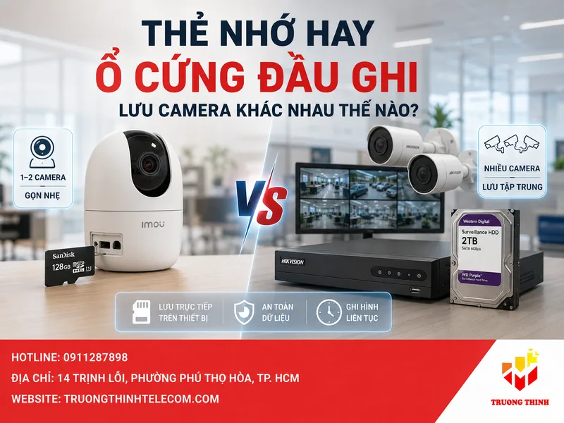 Camera lưu trữ bằng thẻ nhớ và ổ cứng khác nhau thế nào?