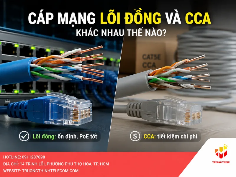 Cáp mạng lõi đồng và CCA khác nhau như thế nào?