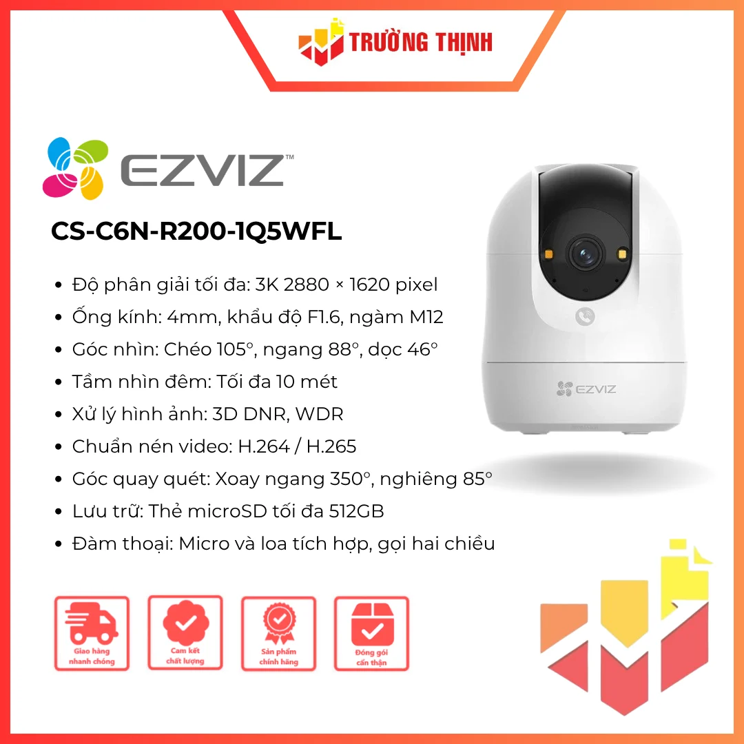 Camera Wifi Ezviz C6N G1 3K CS-C6N-R200-1Q5WFL 5MP 4mm