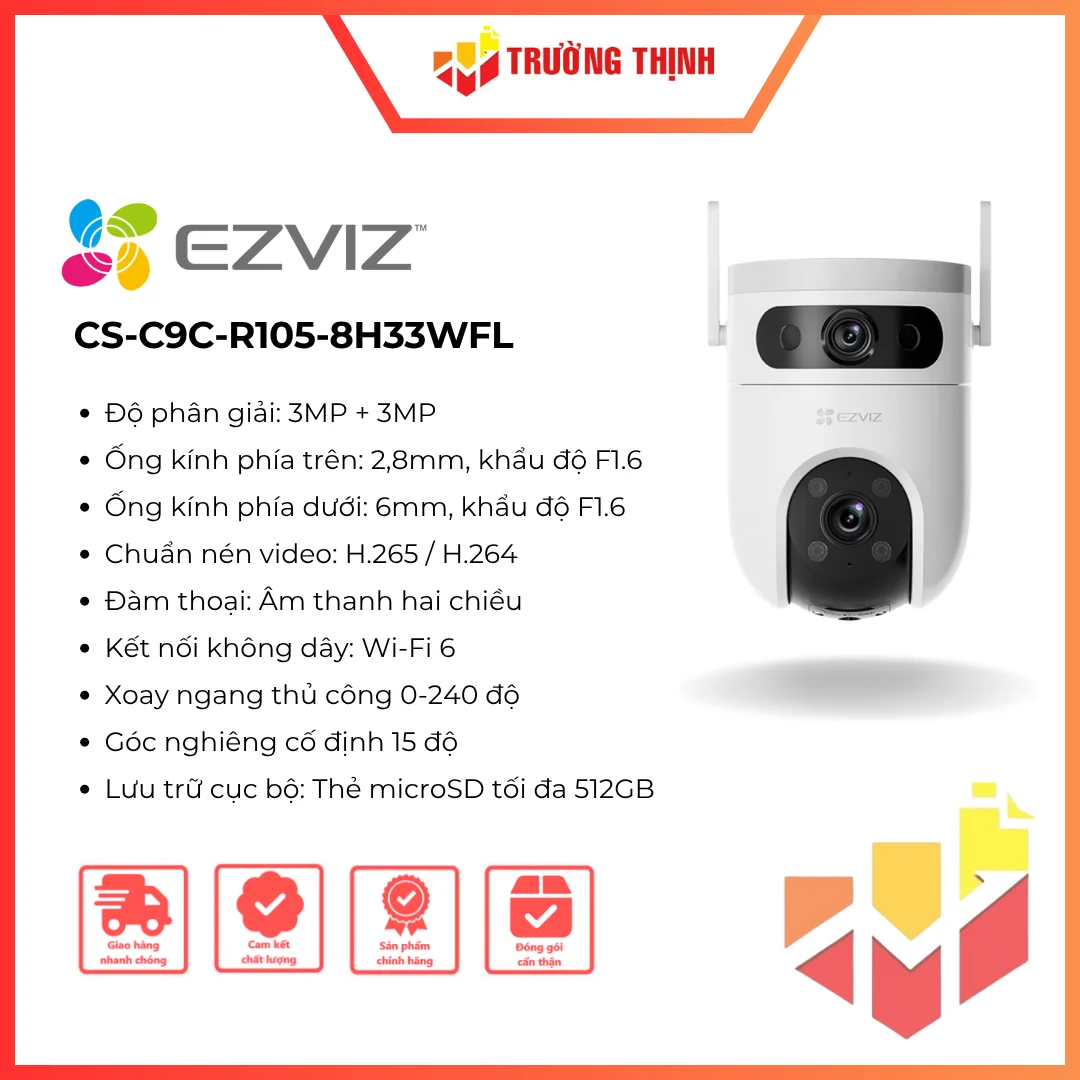 Camera Ezviz C9c Dual 2K CS-C9c-R105-8H33WFL 3MP+3MP hai ống kính
