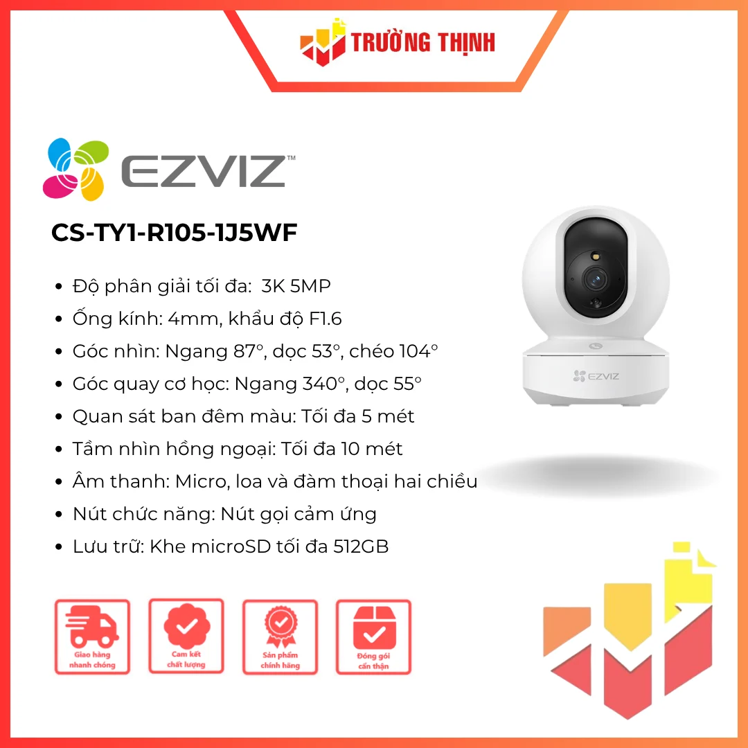 Camera Ezviz TY1 Pro 3K CS-TY1-R105-1J5WF 5MP WiFi kép