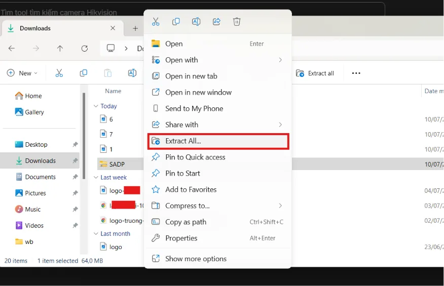 Giải nén nếu file ở dạng nén