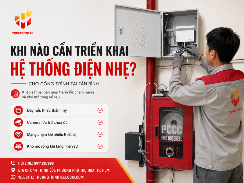 Khi nào công trình tại Tân Bình cần triển khai hệ thống điện nhẹ bài bản?