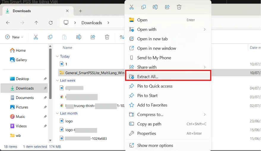 Nhấp chuột phải vào file cài đặt