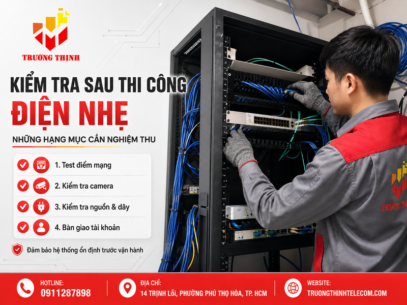 Những kiểm tra cần thực hiện sau khi hoàn tất thi công điện nhẹ