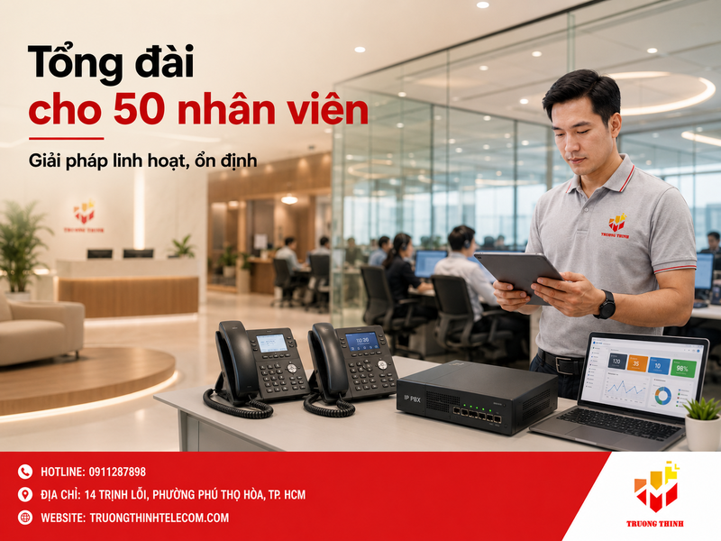 Tổng đài cho 50 nhân viên: Cách triển khai đúng để tránh nghẽn cuộc gọi và lãng phí chi phí