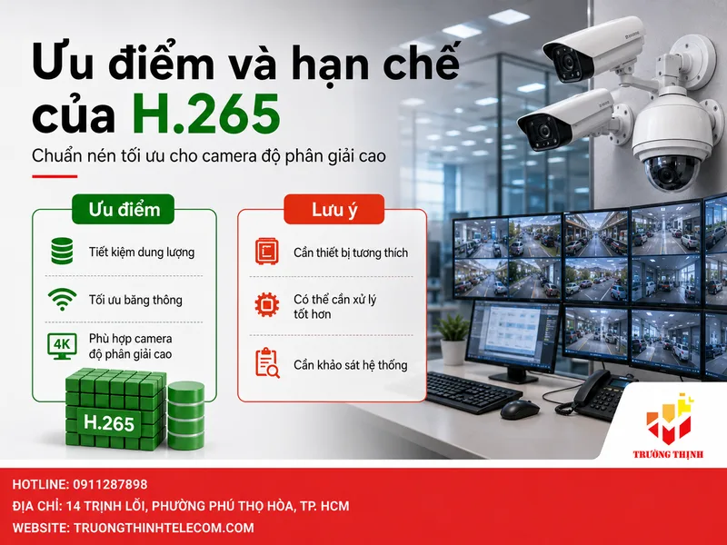 Ưu điểm và hạn chế của chuẩn nén H.265 khi dùng cho camera