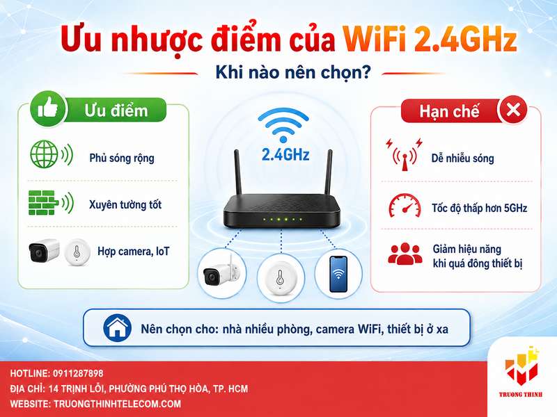 Ưu nhược điểm của WiFi 2.4GHz: Khi nào nên chọn?