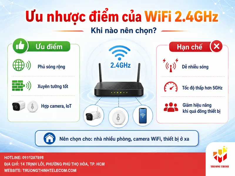 Ưu nhược điểm của WiFi 2.4GHz: Khi nào nên chọn?