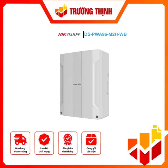 Tích hợp 96 vùng không dây, 16 vùng có dây , 02 ngõ ra có dây , 02 ngõ ra 12V 1A DS-PWA96-M2H-WB