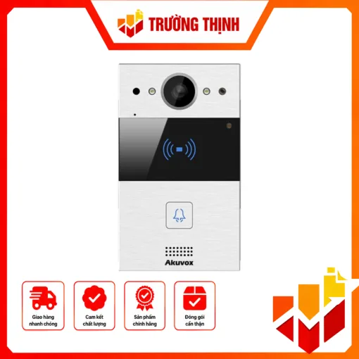 Nút bấm chuông hình IP Akuvox – Vỏ hợp kim nhôm – thiết kế sang trọng, hiện đại R20A On-Wall