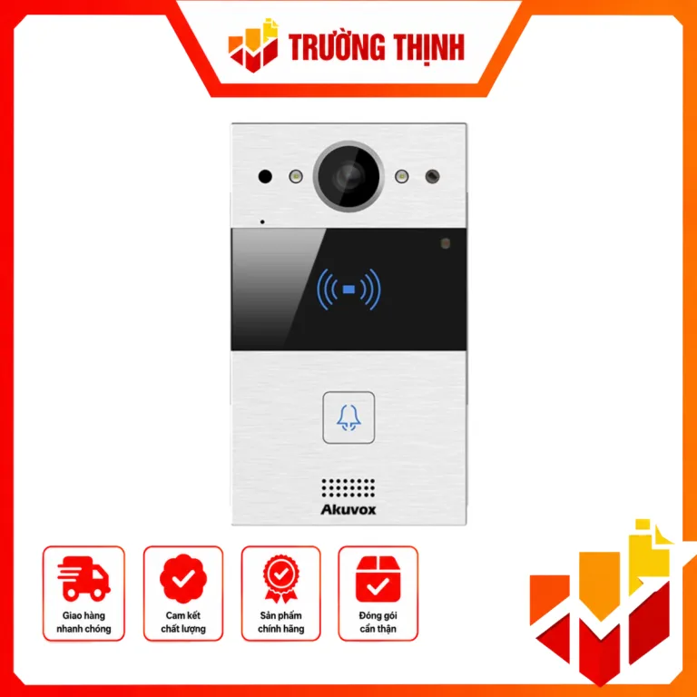 Nút bấm chuông hình IP Akuvox – Vỏ hợp kim nhôm – thiết kế sang trọng, hiện đại R20A On-Wall