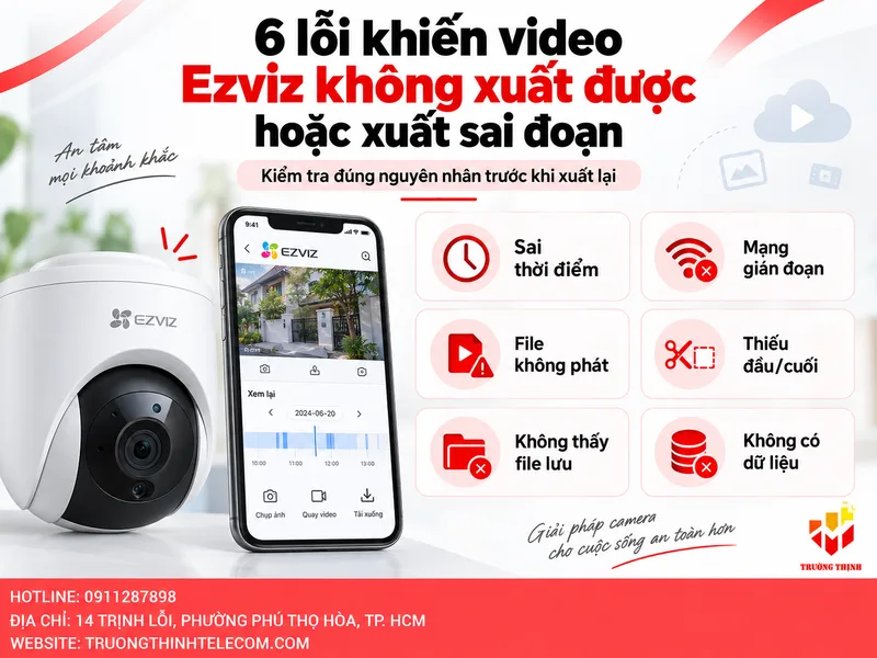 6 lỗi khiến video Ezviz không xuất được hoặc xuất sai đoạn