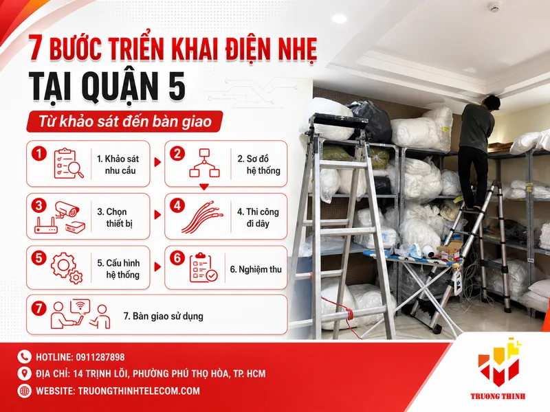 7 bước triển khai điện nhẹ tại Quận 5 từ khảo sát đến bàn giao