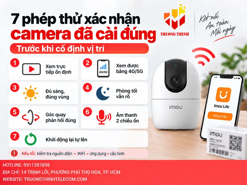 7 phép thử xác nhận camera đã cài đúng trước khi cố định vị trí