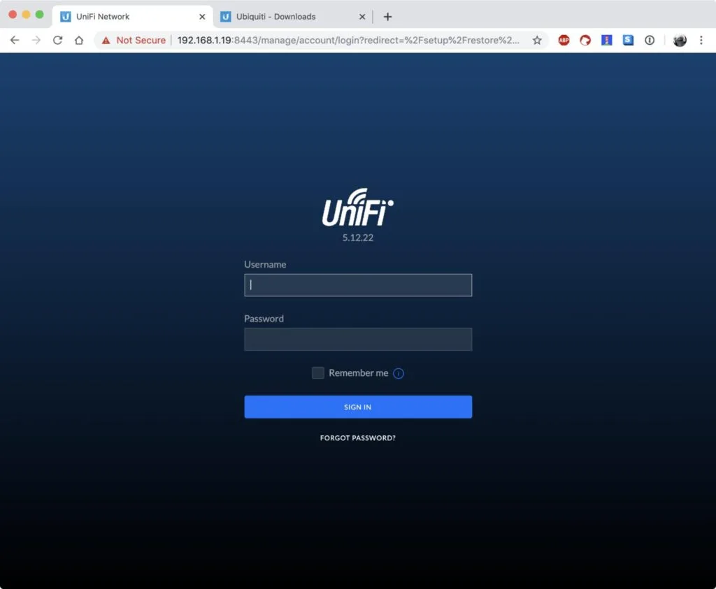 Đăng nhập UniFi Network