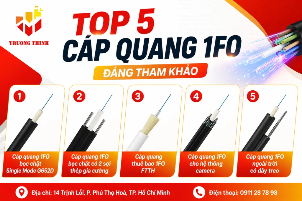 Top 5 cáp quang 1FO đáng tham khảo