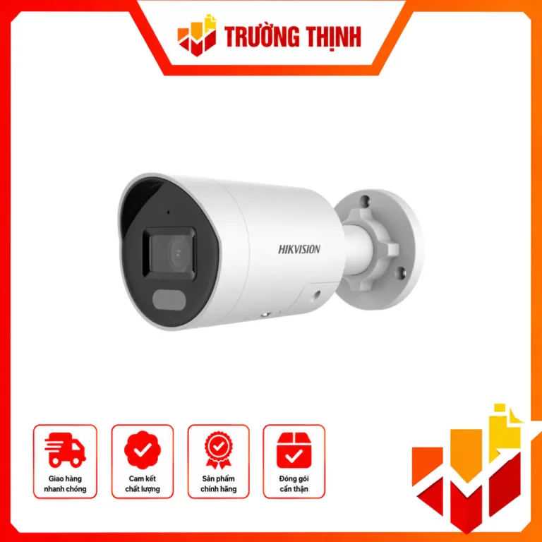 Camera IP thân trụ 4MP – CÓ MÀU 24/24 tích hợp MIC