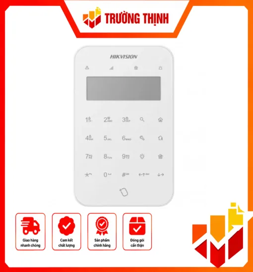Bàn phím không dây có màn LCD cho báo động Hikvision DS-PK1-LT-WB