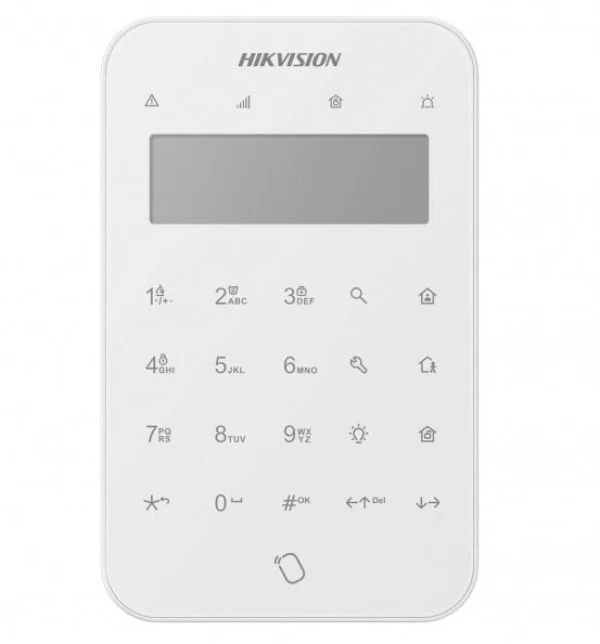 Bàn phím không dây có màn LCD cho báo động Hikvision DS-PK1-LT-WB